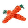 carrot-shaped cotton rope pet chew toys designed for small to medium dogs and cats