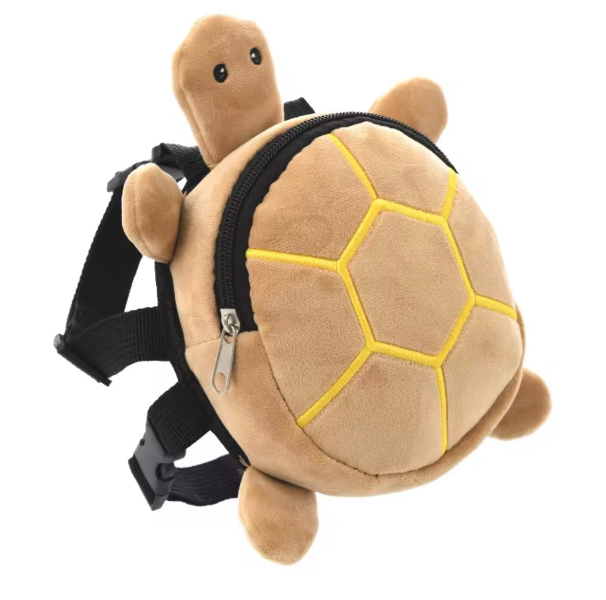 pet dog backpack harness featuring a cute, plush turtle design with a zipper closure and adjustable straps.