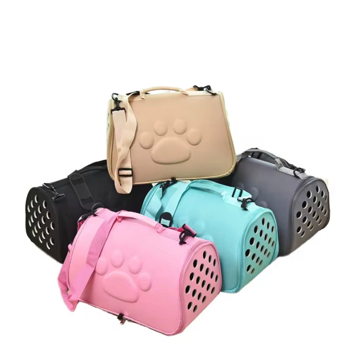 EVA pet carrier handbags with a paw print design