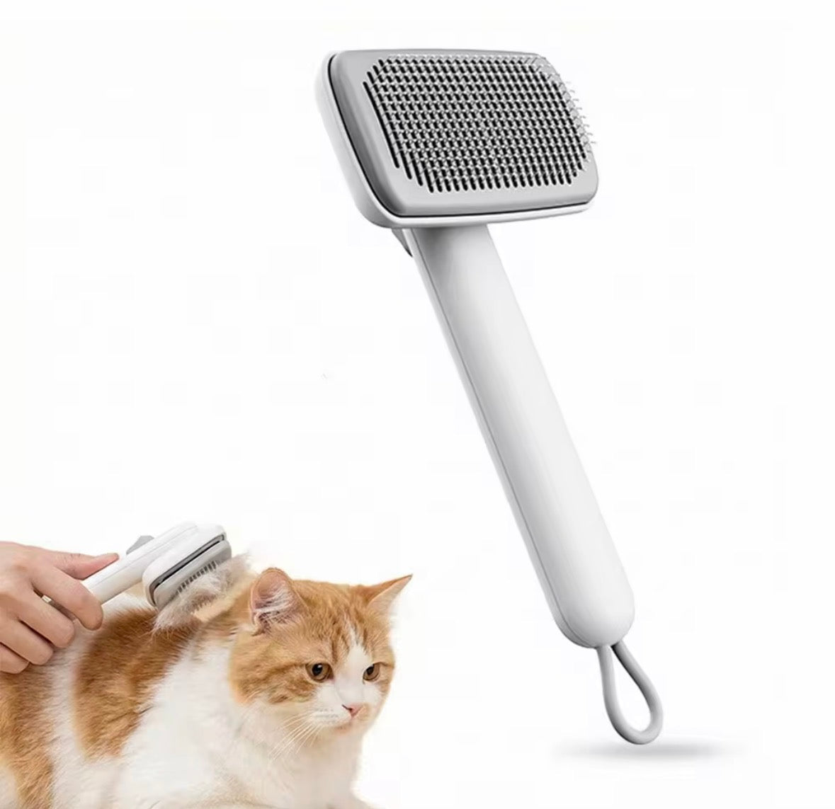 white PiddiPet Ion Brush for grooming cats and dogs.