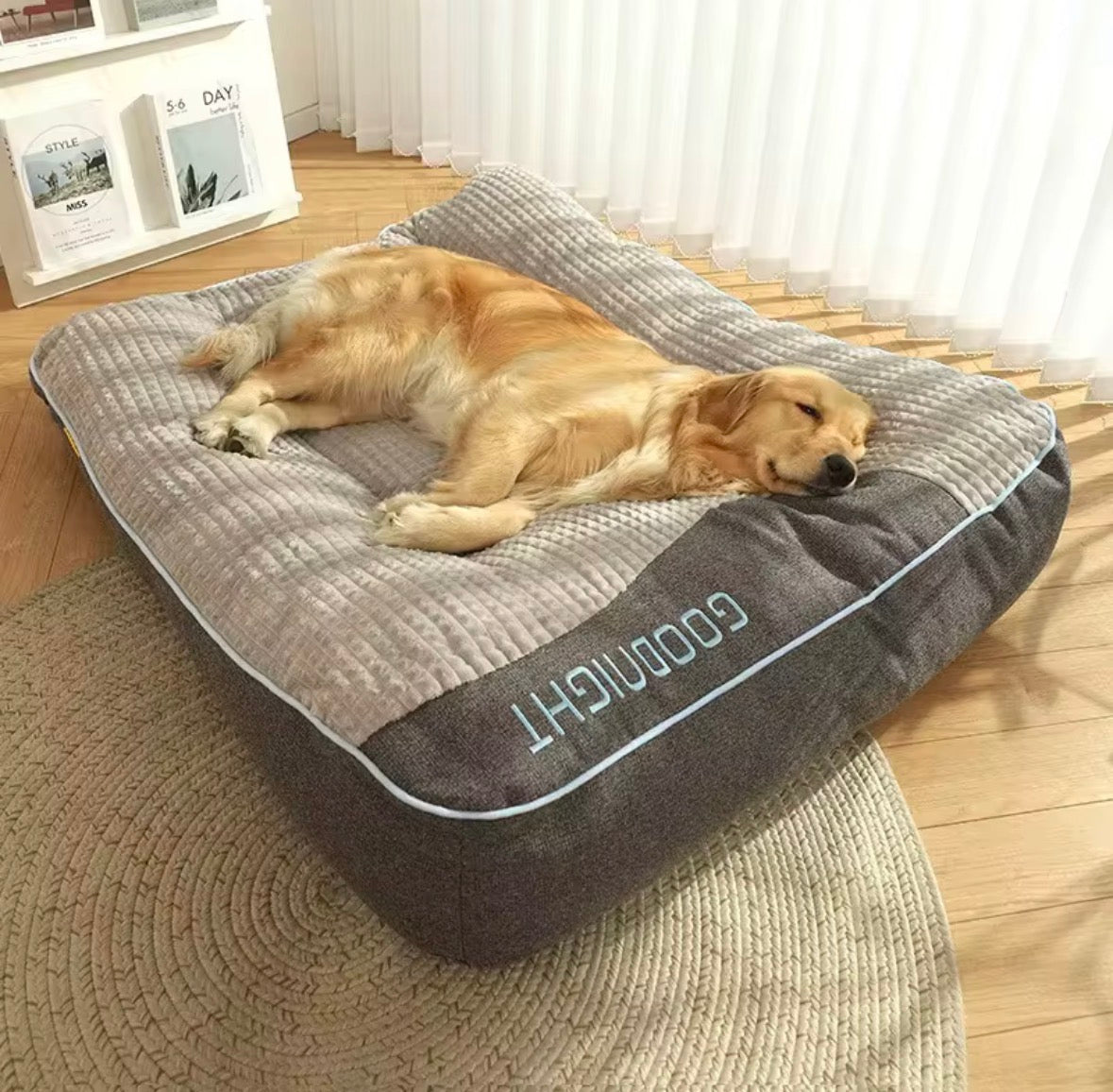 MrFluffyFriend calming dog cushion designed to support joints and relieve anxiety