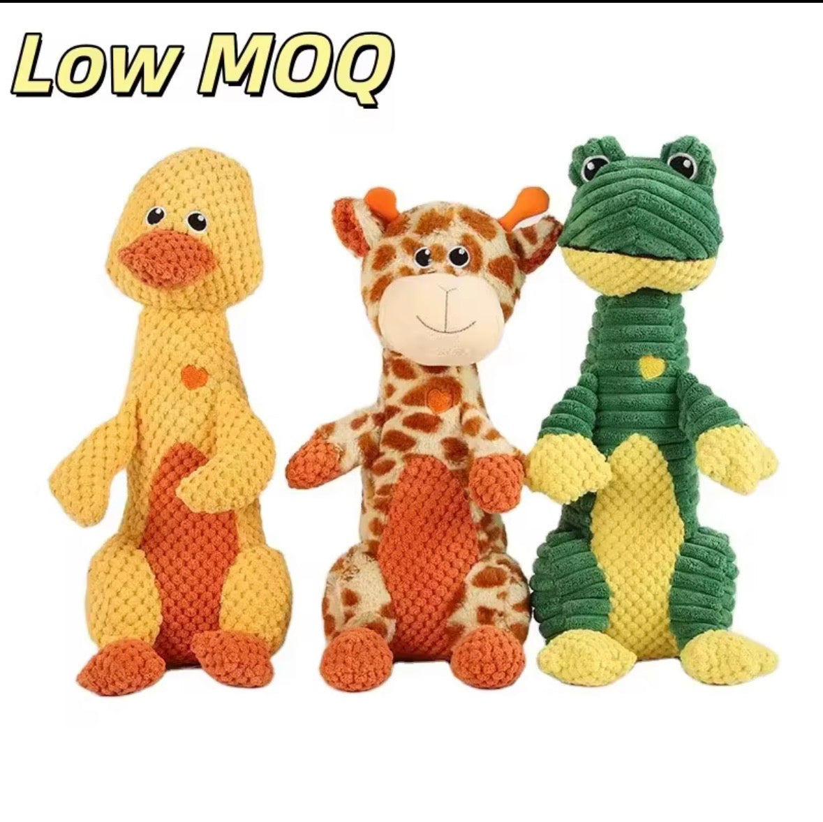 Kilisky plush dog squeaky toys featuring a green frog shape